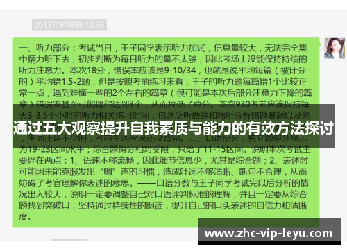 通过五大观察提升自我素质与能力的有效方法探讨